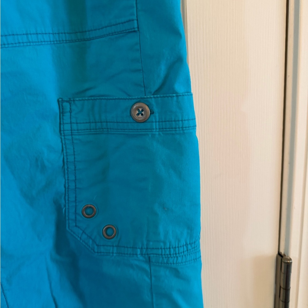Lane Bryant Turquoise Cargo Capri with Drawstring - Picture 5 of 8